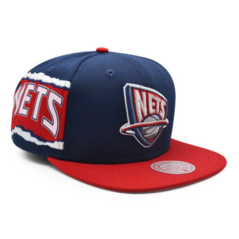 New Jersey Nets Mitchell & Ness JUMBOTRON Snapback Hat – Navy/Red