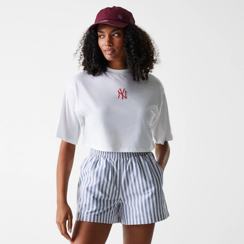 New York Yankees Womens MLB Stripe Dark Blue Shorts XS