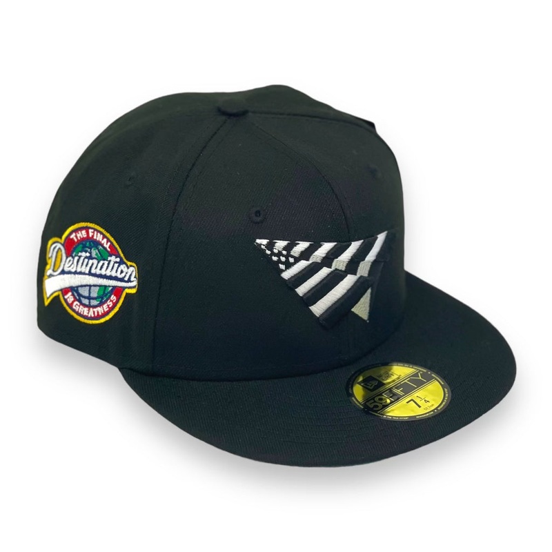PAPER PLANES FINAL DESTINATION (BLACK) FITTED (GREEN UNDER VISOR) 67/8