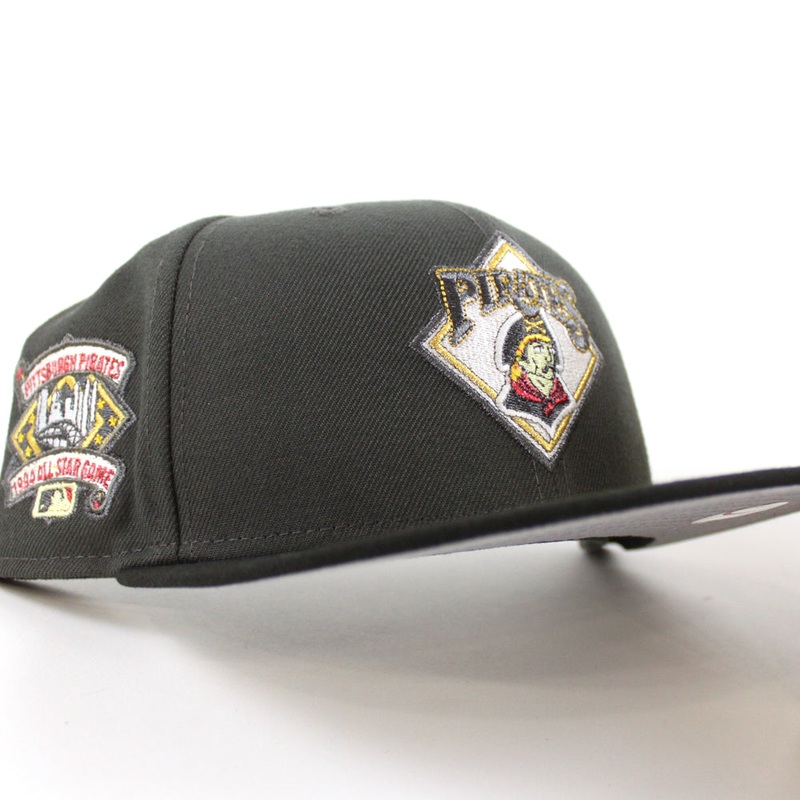 Pittsburgh Pirates 1994 All Star Game 59Fifty New Era Fitted Hat (Dark Gray Black Gray Under Brim) 7