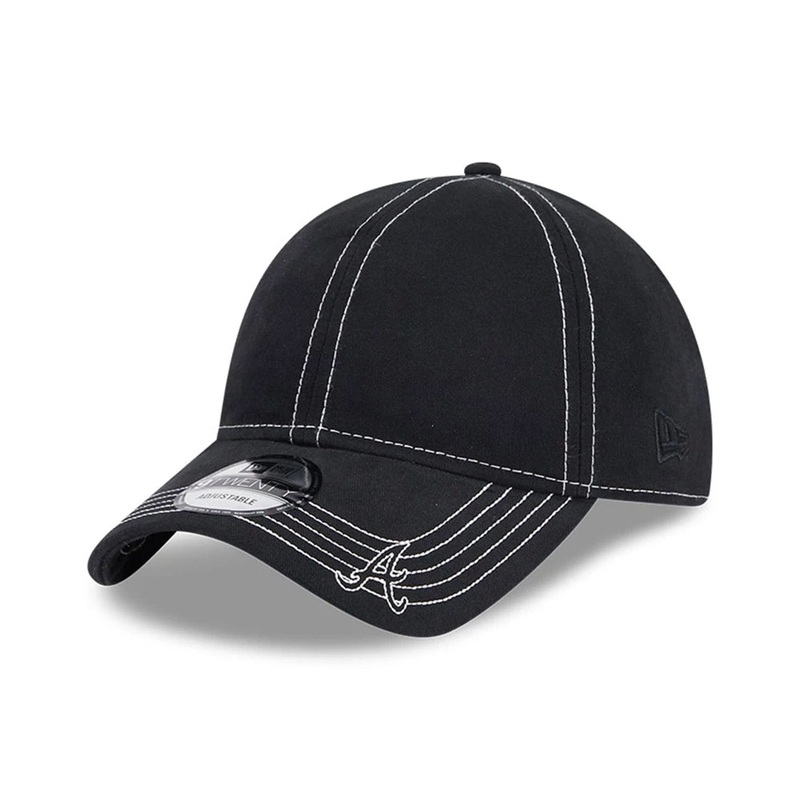 Atlanta Braves Contrast Stitch Black 9TWENTY Adjustable Cap OSFM