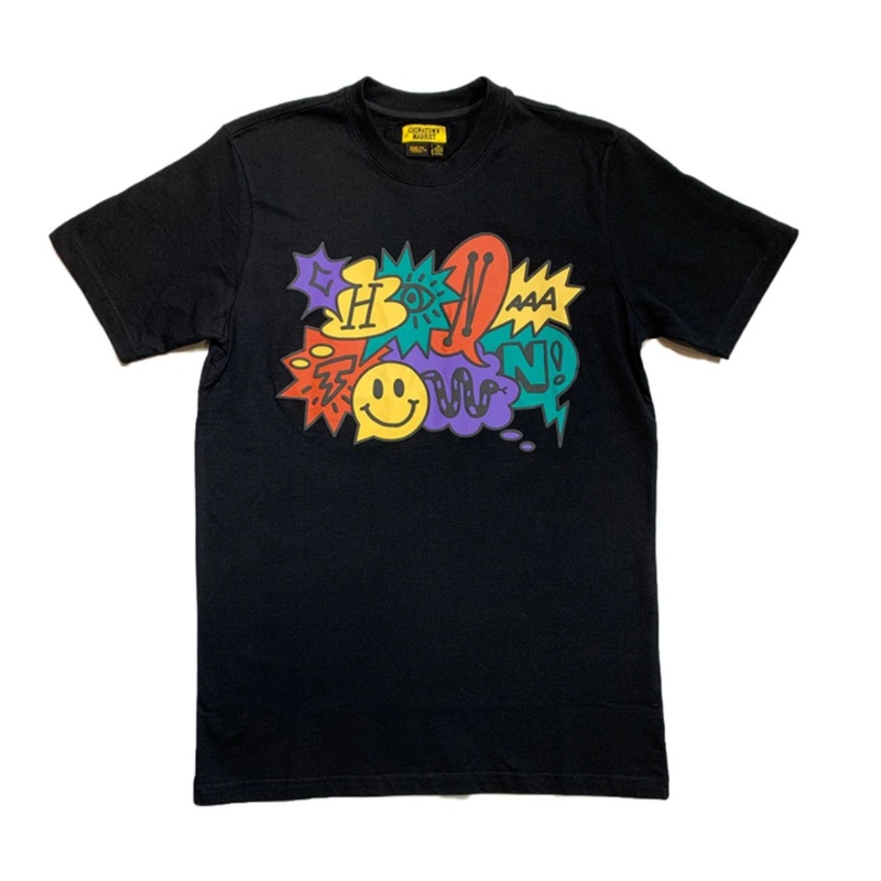 Chinatown Market SMILEY SPEECH BUBBLE T-SHIRT (Black) m