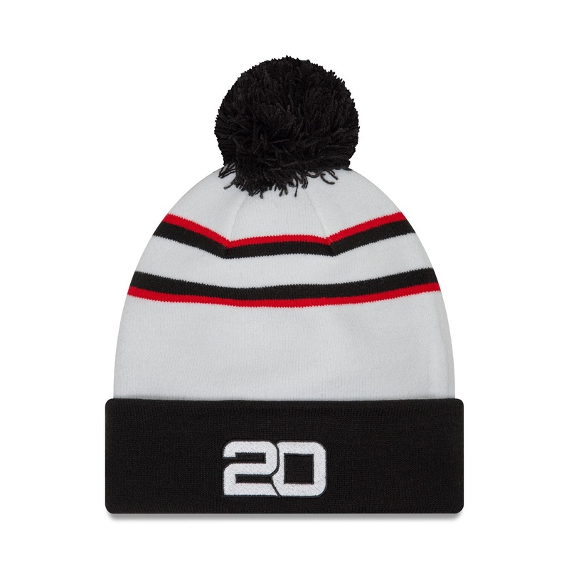 Haas Formula 1 Driver Kevin Magnussen White Cuff Knit Beanie Hat OSFM