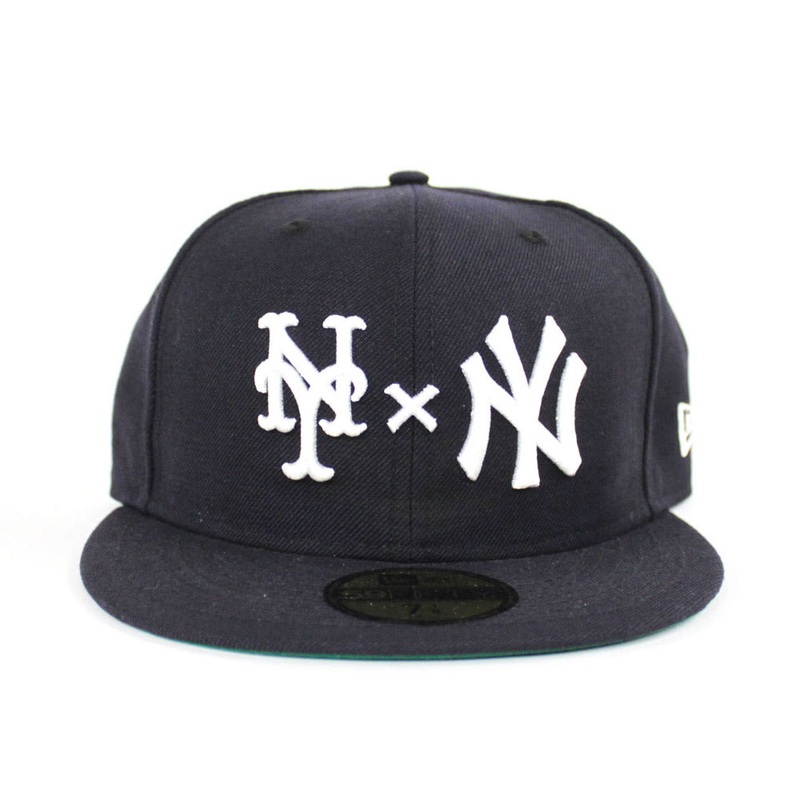NY Yankees x NY Mets Duel New Era 59Fifty Fitted Hat (Yankees Color Green Under Brim) 7