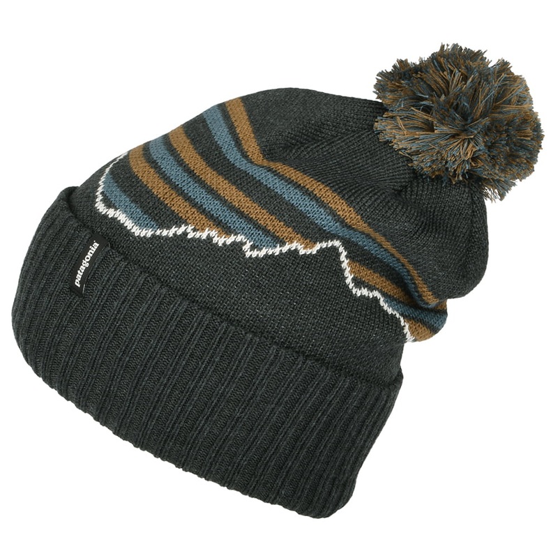 Patagonia Hats Fitz Roy Stripe Powder Town Bobble Hat – Smoke Blue 1-Size