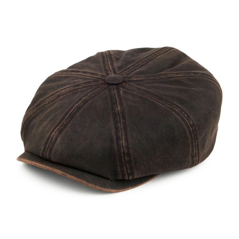 Stetson Hatteras Cope Water Resistant Newsboy Cap – Brown S