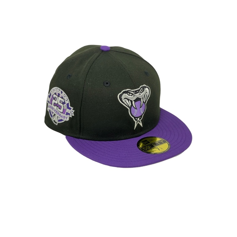 ARIZONA  DIAMONDBACKS (BLACK) “25TH ANN” NEW ERA 59FIFTY FITTED 67/8