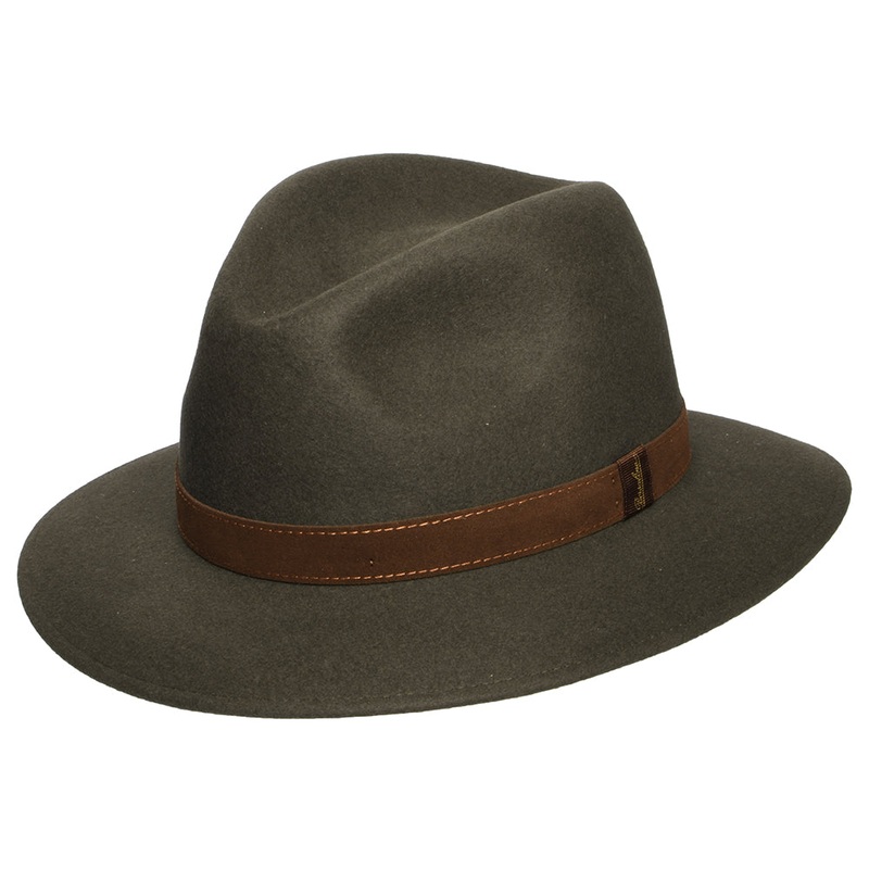 Borsalino Fur Felt Crushable Safari Fedora Hat – Sage 56