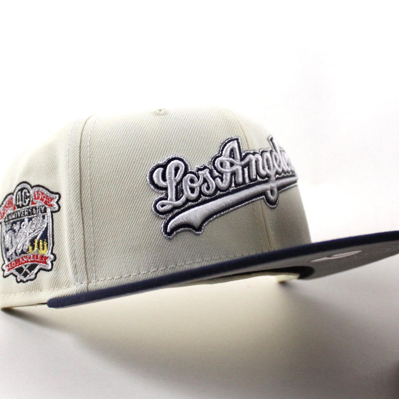 Los Angeles Dodgers 40th Anniversary New Era 59Fifty Fitted Hat (Chrome White Oceanside Blue Gray Under Brim) 6 7/8