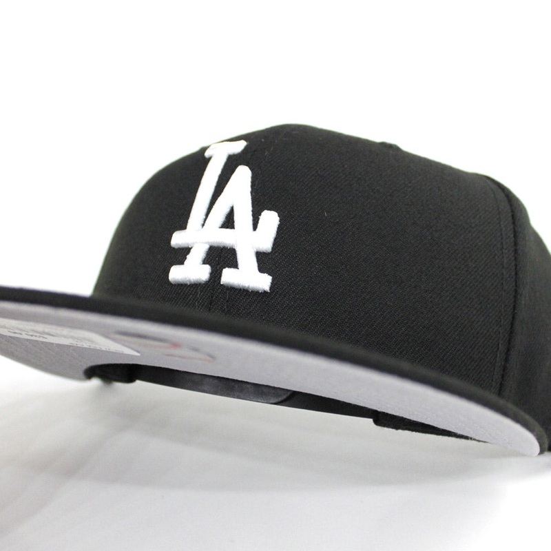 Los Angeles Dodgers New Era 9Fifty Snapback hat (Black White Gray Under Brim) One Size