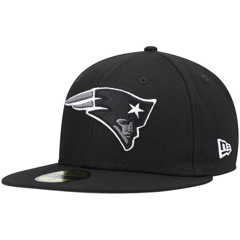 New Era Black New England Patriots Super Bowl Patch 59FIFTY Fitted Hat