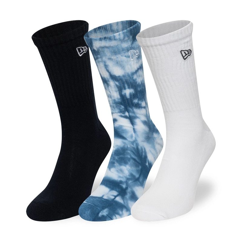 New Era Tie Dye Multi 3 Pack Crew Socks 2-5
