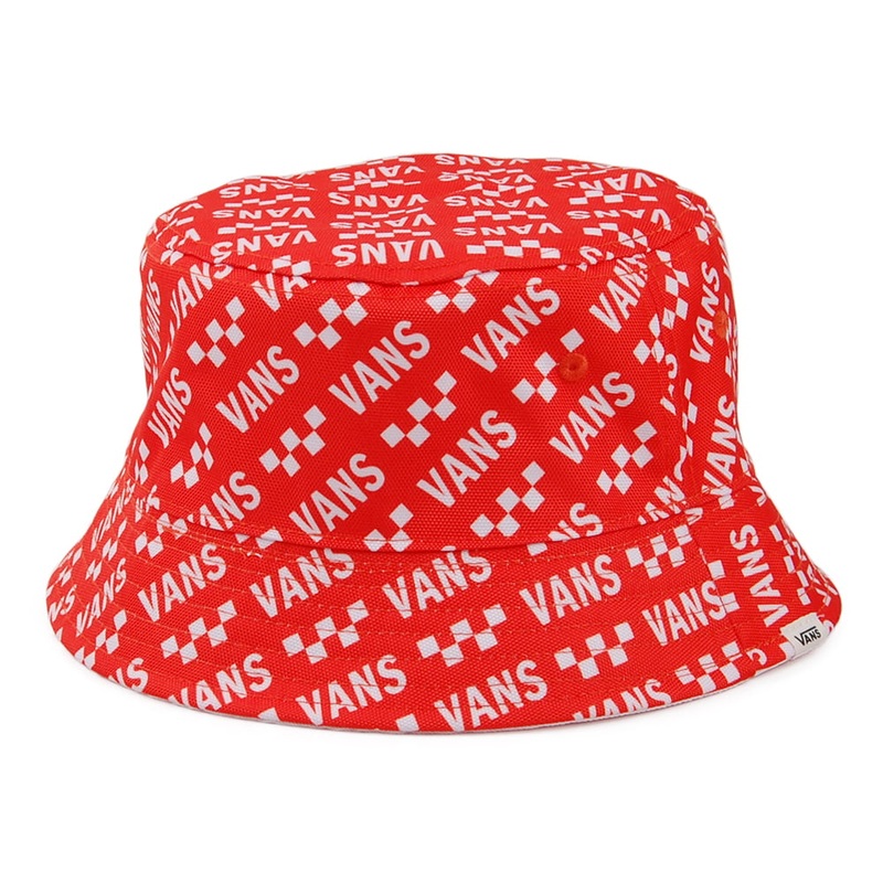Vans Hats Delux Hankley Reversible Bucket Hat – Red-White Small/Medium