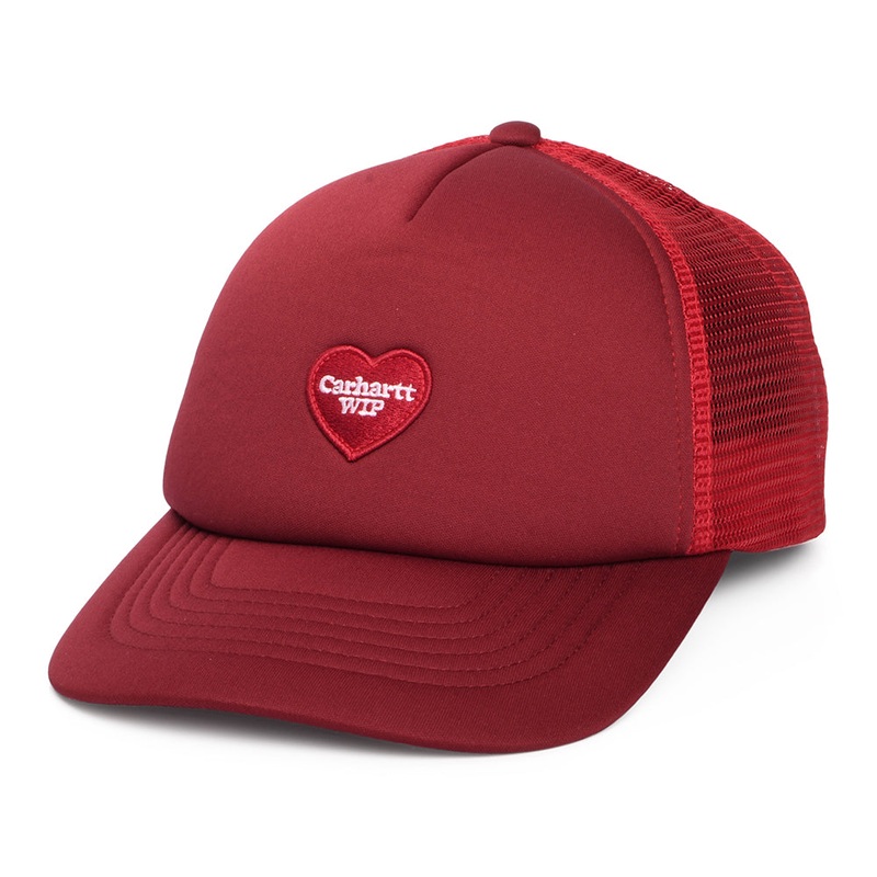 Carhartt WIP Hats Heart Patch Trucker Cap – Scarlet Adjustable