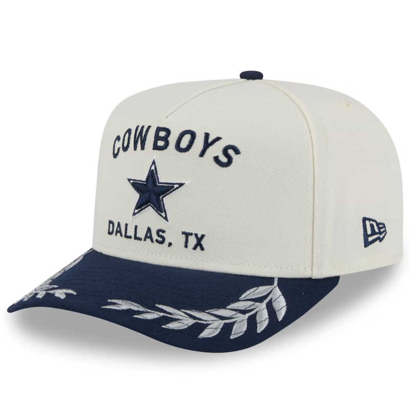 Dallas Cowboys New Era 2025 NFL Draft A-Frame 9FIFTY Snapback Hat – Cream/Navy