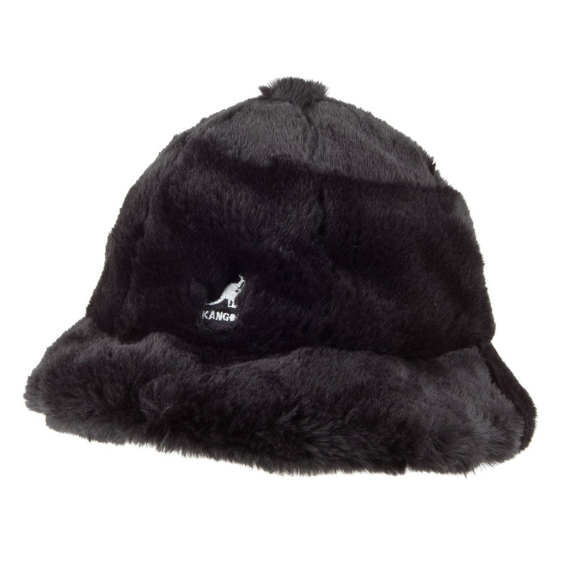 Kangol Faux Fur Casual Bucket Hat – Black S