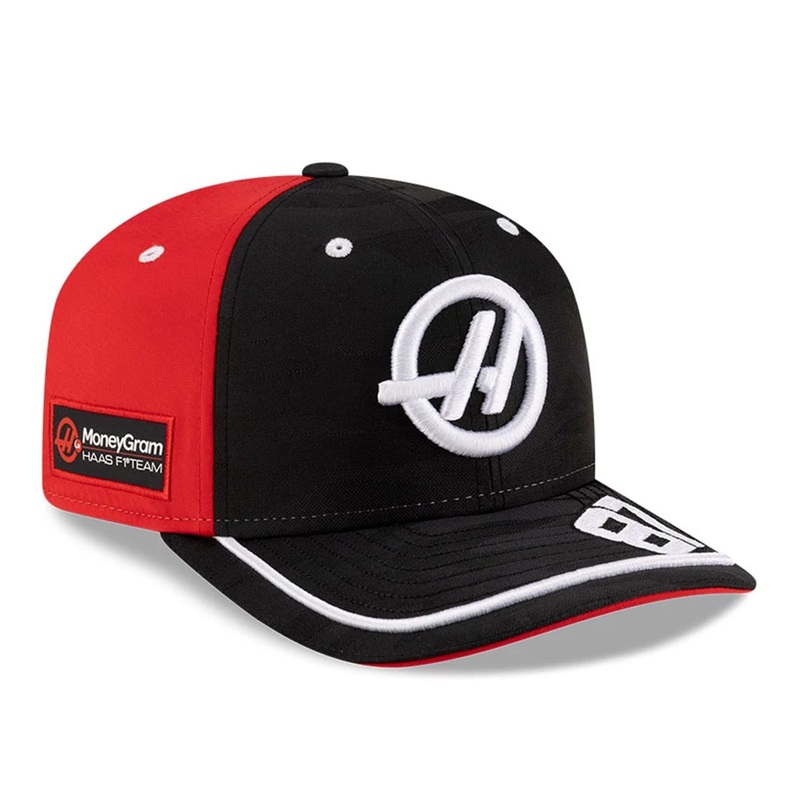 MoneyGram Haas F1 Replica Oliver Bearman Camo Black 9SEVENTY Stretch Snap Adjustable Cap OSFM