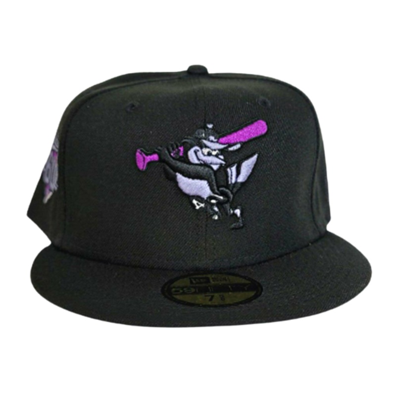 New Era Baltimore Orioles Black/Purple 60th Anniversary Lavender Undervisor 59FIFTY Fitted Hat