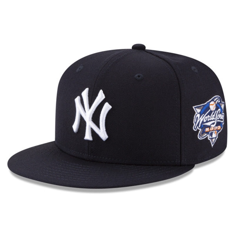 New York Yankees New Era 2000 WORLD SERIES Side Patch 59FIFTY Fitted MLB Hat  Navy 7 1/8