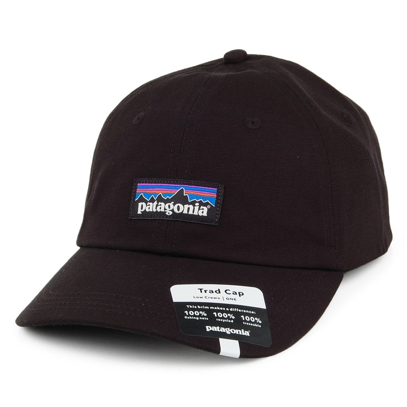 Patagonia Hats P-6 Label Trad Organic Cotton Baseball Cap – Black Adjustable