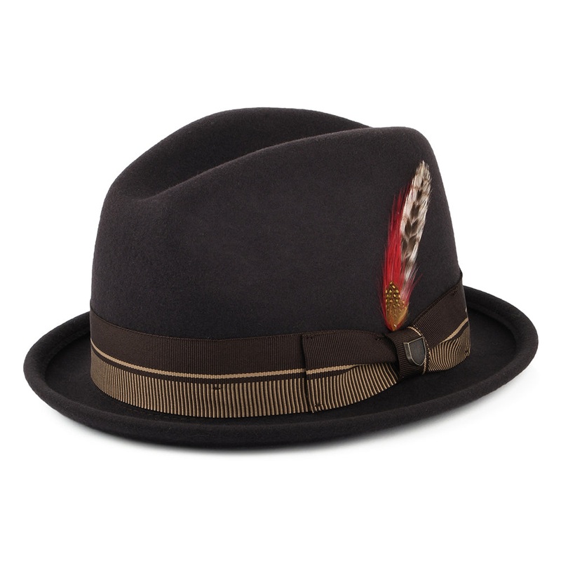 Brixton Hats 20th Anniversary Gain Wool Felt Trilby Hat – Chocolate Small-56cm