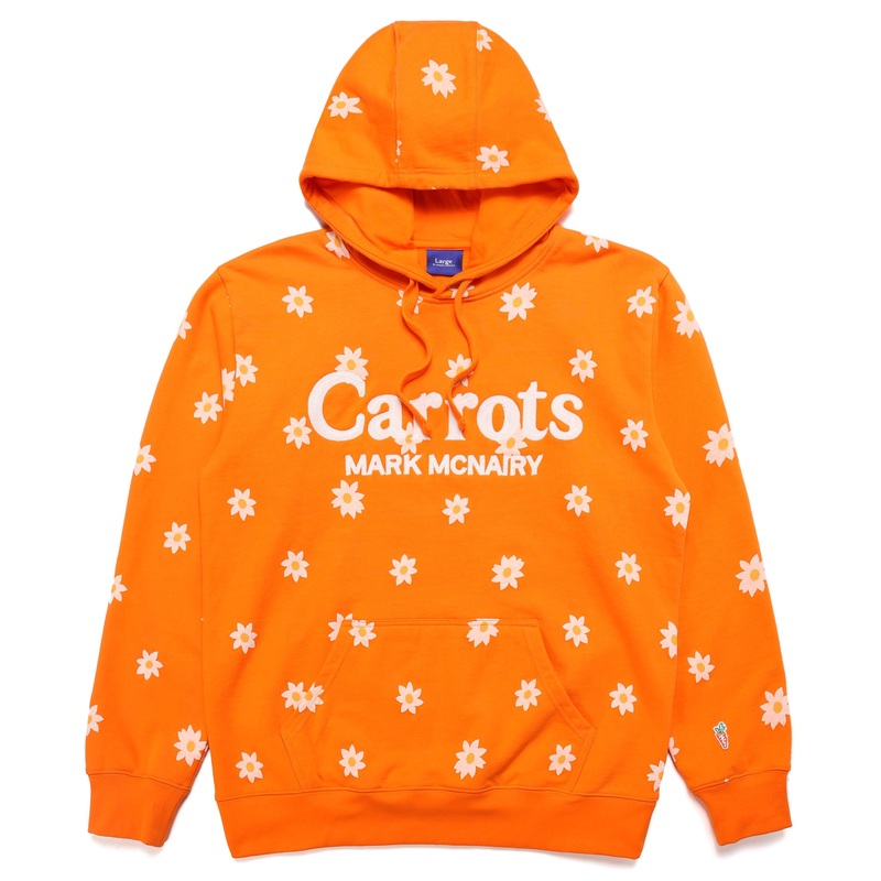 CARROTS X McNAIRY DAISY WORDMARK ALL OVER PRINT HOODIE (Orange) m