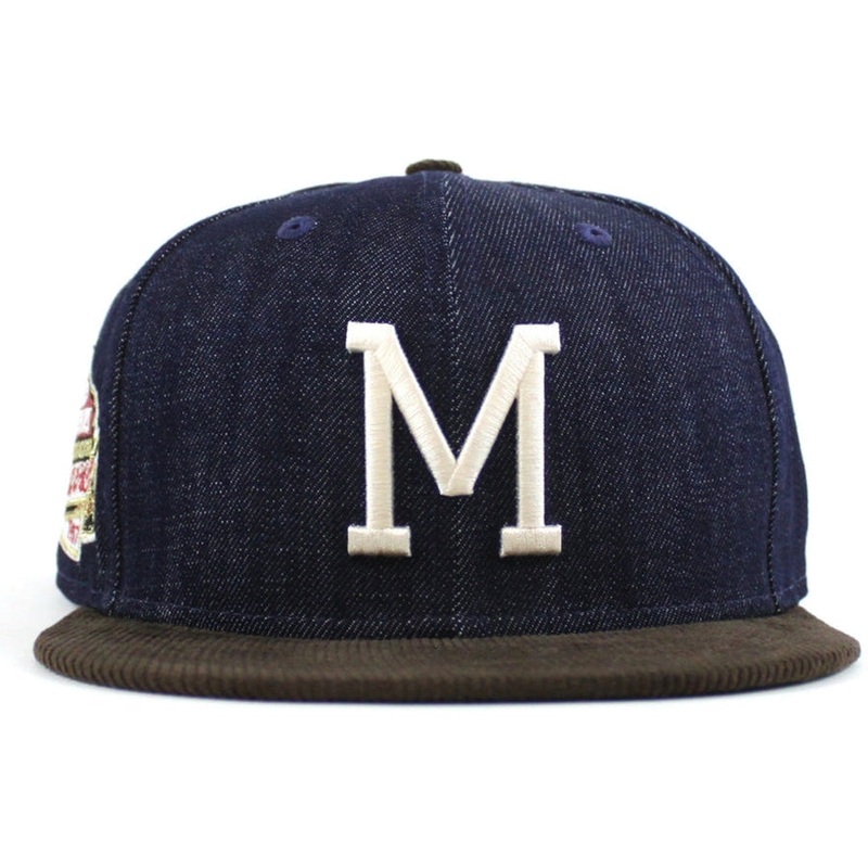 New Era Milwaukee Brewers 1957 World Series Blue Denim/Walnut 59FIFTY Fitted Hat