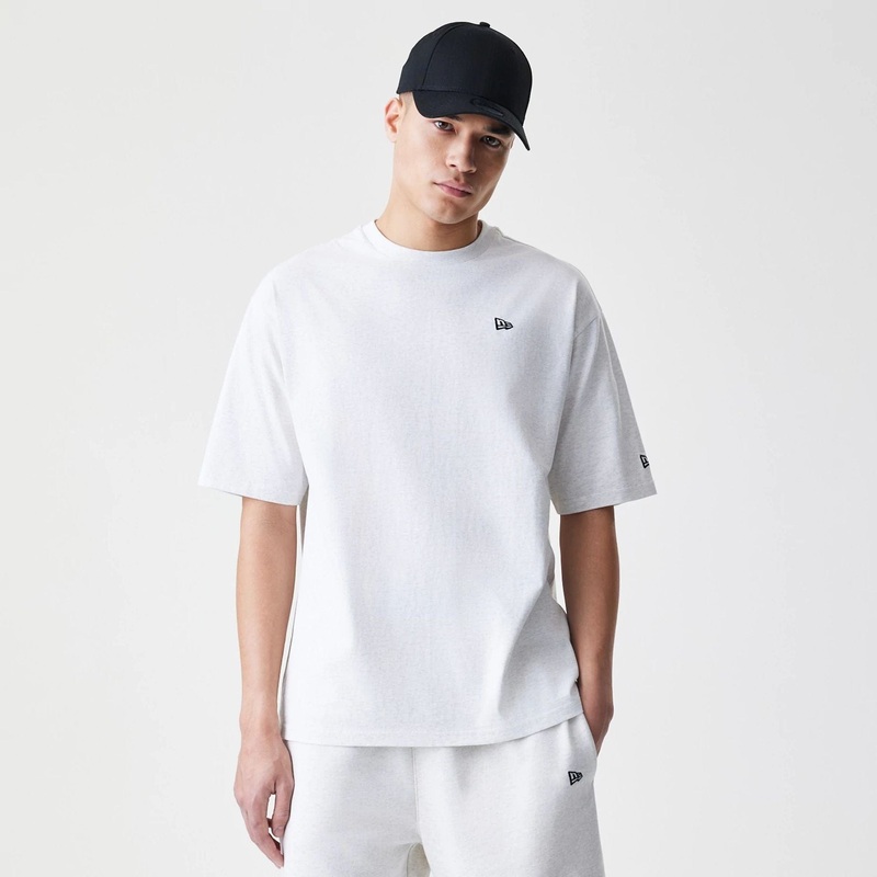 New Era Premium Essential Pastel Grey Oversized T-Shirt XS