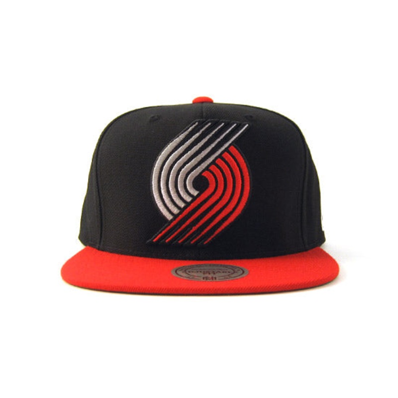 Portland Trail Blazers Mitchell&Ness Snapback Hat (Team Colors/Green Under Brim) One Size