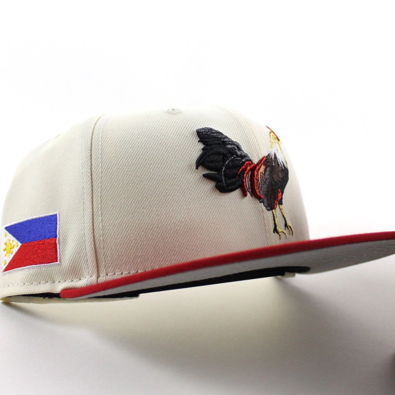 ROOSTER Philippines flag New Era 9Fifty Snapback Cap (Chrome White Red Gray Under Brim) One Size