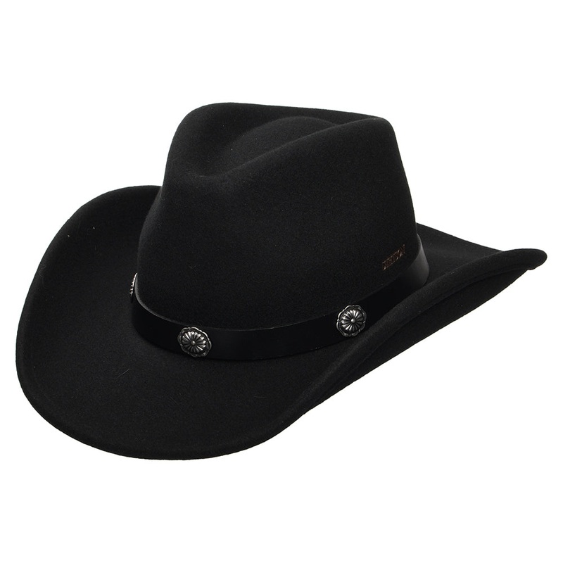 Stetson Hats Crushable Water Repellent Wool Felt Cowboy Hat – Black S