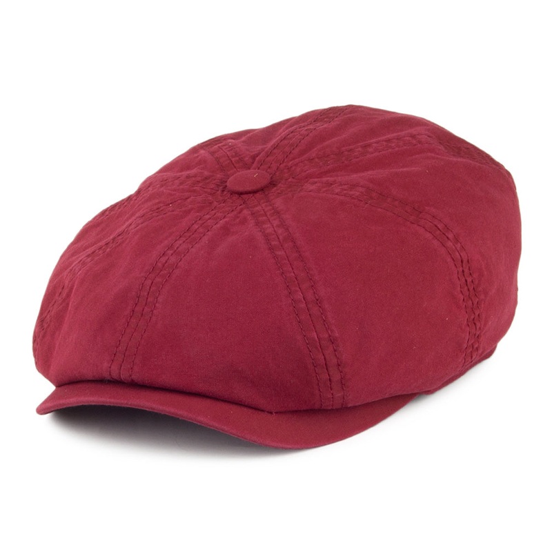 Stetson Hats Hatteras Washed Organic Cotton Newsboy Cap – Burgundy 55