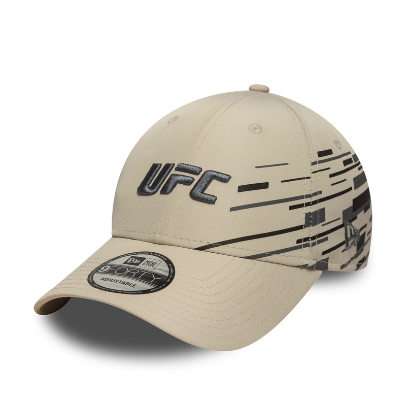 UFC Ultimate Fighting Nylon Side Print Light Beige 9FORTY Adjustable Cap OSFM
