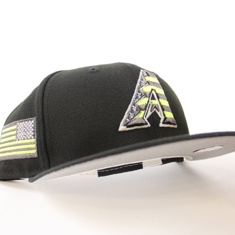 Arizona Diamondbacks USA Flag New Era 59Fifty Fitted Hat (GITD Black 3M Under Brim) 7