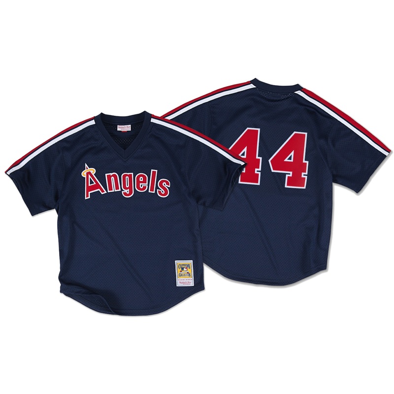 California Angels #44 Reggie Jackson Mitchell & Ness 1984 Authentic Mesh BP Jersey m