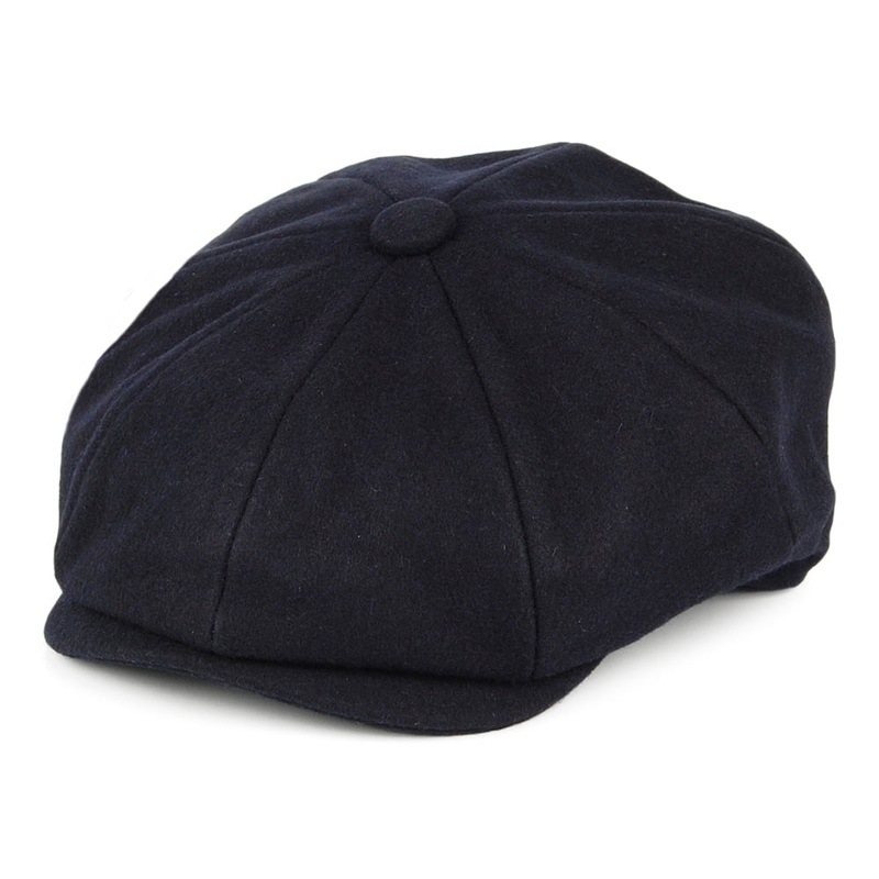 Christys Hats Melton Wool Newsboy Cap – Navy Blue S
