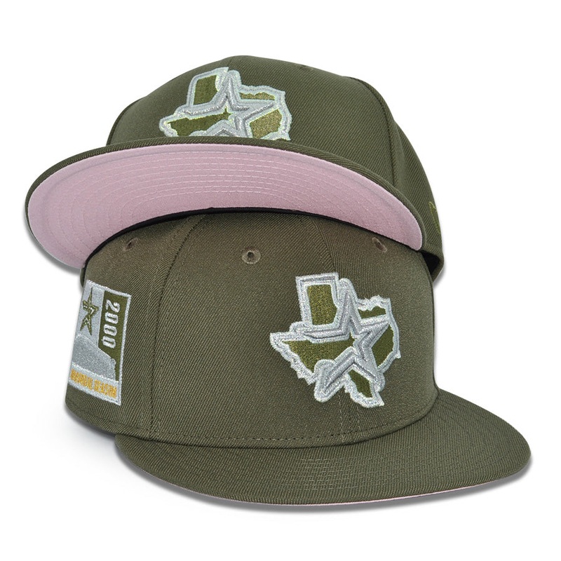 Houston Astros “OLIVE FLEX” Exclusive New Era 59Fifty Fitted Hat – Olive/Pinky UV 6 7/8