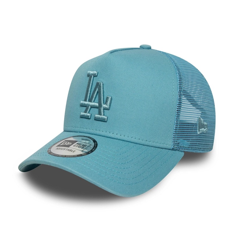 LA Dodgers MLB League Essential Pastel Blue 9FORTY A-Frame Trucker Adjustable Cap OSFM
