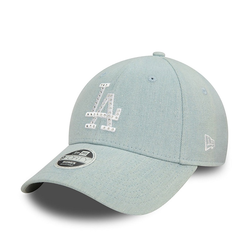 Los Angeles Dodgers 9FORTY Womens Diamante Denim Sky Cap One Size