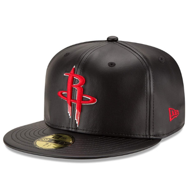 New Era Houston Rockets Leather 59FIFTY Fitted Hat