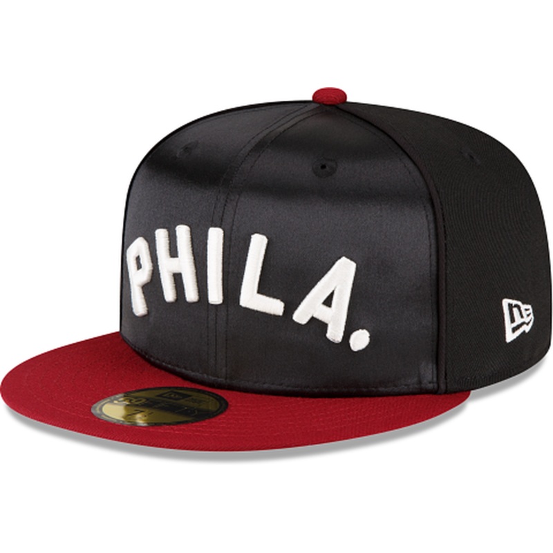New Era Just Caps Black Satin Philadelphia Phillies 2023 59FIFTY Fitted Hat