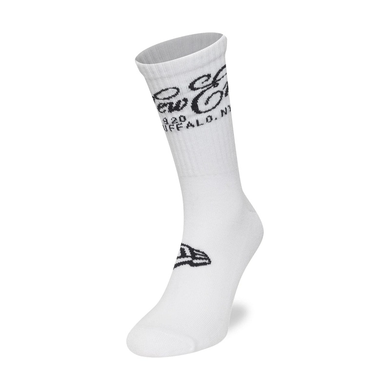 New Era Script White Crew Socks 2-5