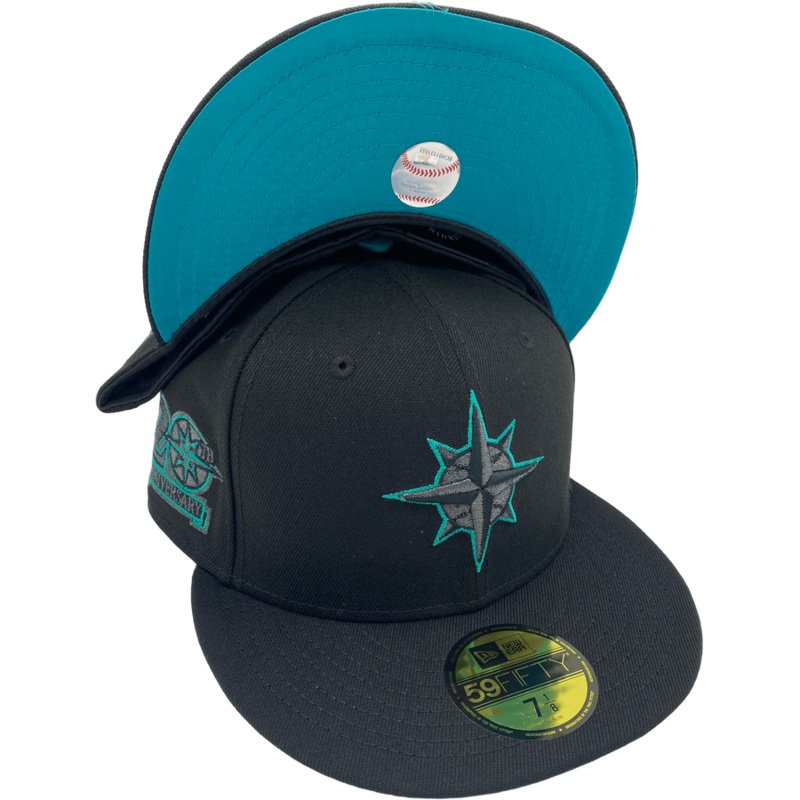 New Era Seattle Mariners Black Metallic Side Patch 59FIFTY Fitted Hat