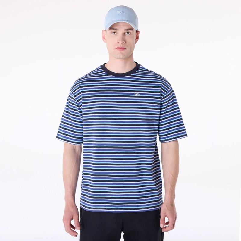 New Era Stripe Pastel Blue T-Shirt XS