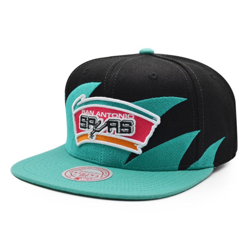 San Antonio Spurs NBA Mitchell & Ness SHARKTOOTH Snapback Hat – Teal