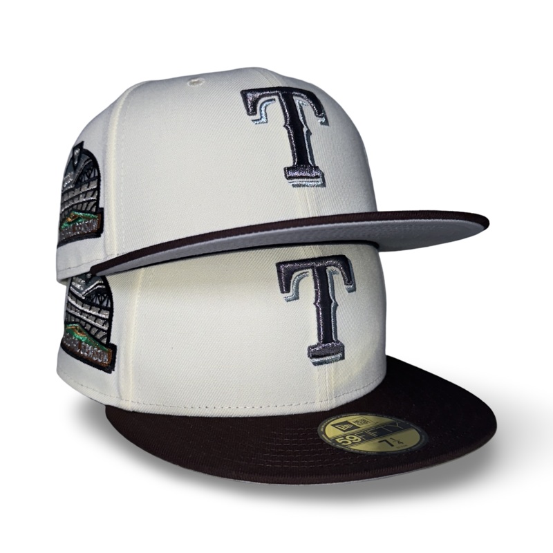 Texas Rangers “ICE T” Exclusive New Era 59Fifty Fitted Hat – Chrome/Burntwood 6 7/8