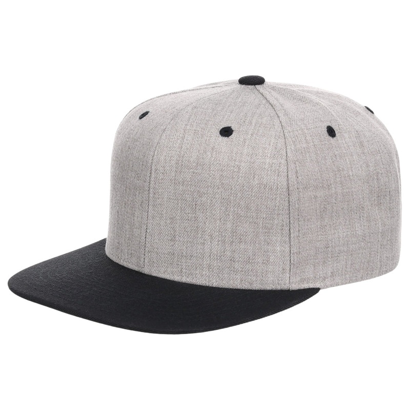 YP Classics Blank Snapback – Heather Grey/Black Adjustable