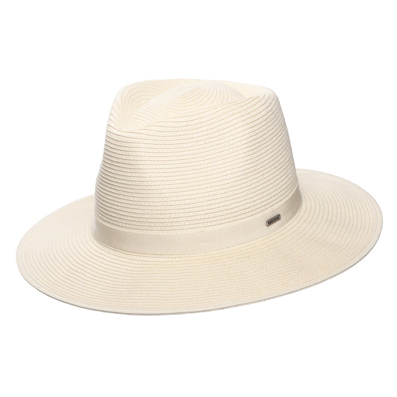 Brixton Hats Carolina Packable Toyo Straw Fedora Hat – Cream Small-56cm