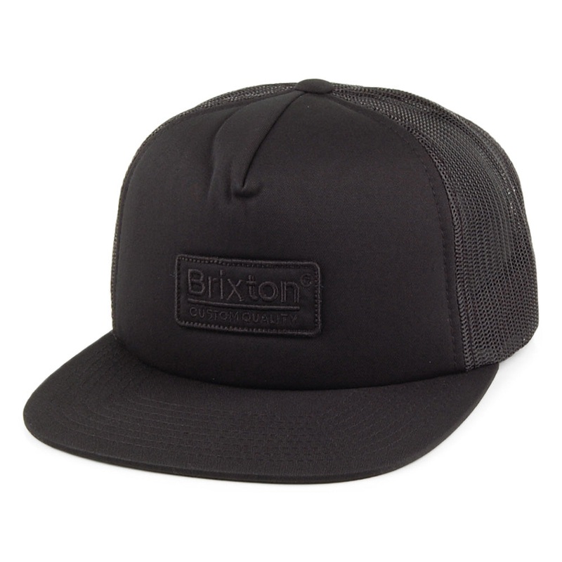 Brixton Hats Palmer Mesh Tonal Trucker Cap – Black Adjustable