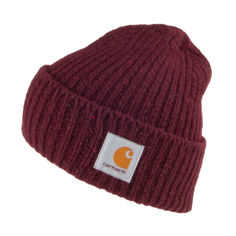 Carhartt WIP Hats Anglistic Beanie Hat – Maroon OLD 1-Size